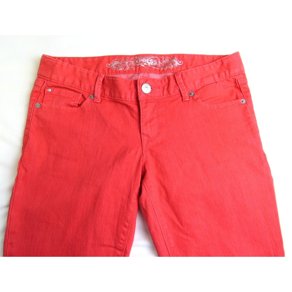 Express Jean Legging Zelda Slim Fit Ultra Low Coral Orange Women's Size 8